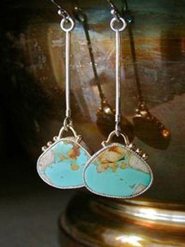 Boucles d'oreilles vintages en forme de serrure synthétique Colorful Boucles d'oreilles pendantes turquoise - Newchic - Modalova