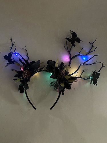 Halloween Branche Lumineuse Accessoires Cheveux Papillon Fleur De Noël Bandeau - Newchic - Modalova