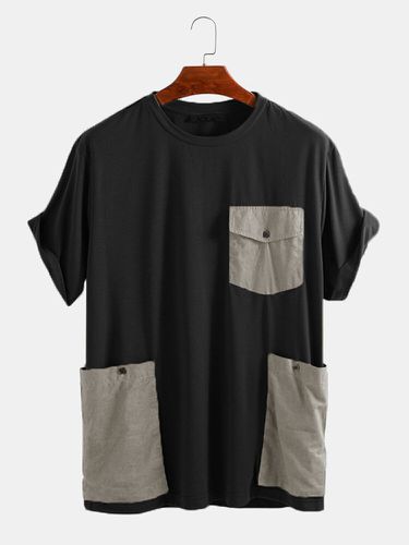 T-shirt ample décontracté à manches courtess orné de grandes poches - INCERUN - Modalova