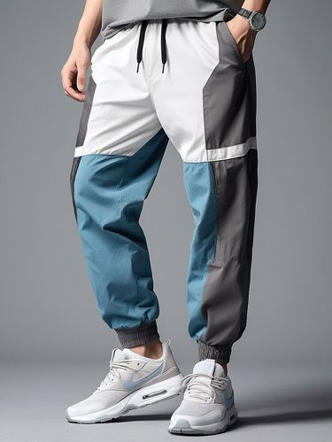 Pantalon ample à taille avec cordon de serrages, bloc de couleurs, patchwork, avec poche, hiver - ChArmkpR - Modalova