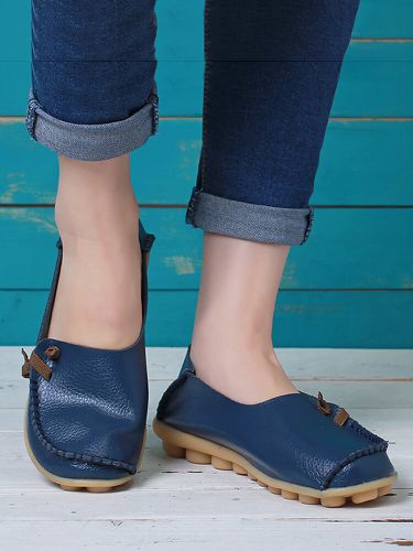 Big Size Soft Multi-Way Wearing Pure Color Flat Loafers - Lostisy - Modalova