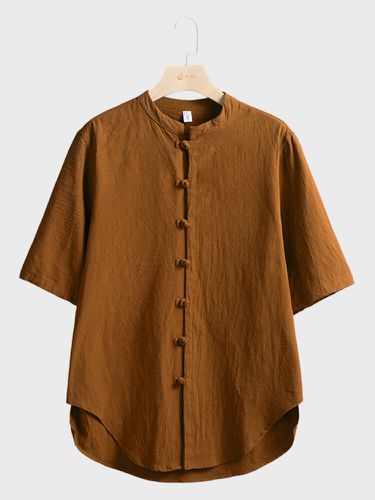 Chemises décontractées à manches courtes et ourlet asymétriques - Newchic - Modalova