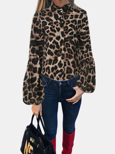 Chemise à manches longues imprimé léopard Plus - Celmia - Modalova