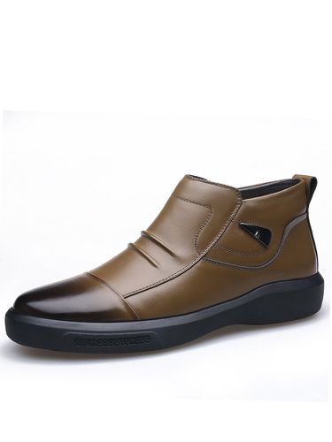 Men Vintage Comfy Round Toe Slip Resistant Slip On Casual Ankle Boots - Newchic - Modalova