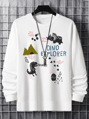 T-shirts à manches longues et col rond imprimés d'animaux de dessin animés, hiver - Newchic - Modalova