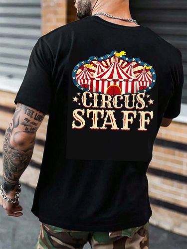 T-shirts à manches courtes et col ronds, imprimé au dos du personnel de cirque, hiver - ChArmkpR - Modalova