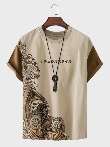 T-shirts à manches courtes et col ronds, motif vintage japonais - Newchic - Modalova
