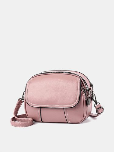 Women Faux Leather Plain Solid Shell Bag Shoulder Bag Phone Bag - Newchic - Modalova