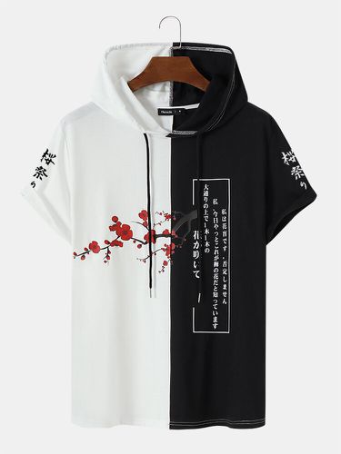T-shirts à capuche à manches courtes à imprimé floral japonaiss - Mensclo - Modalova
