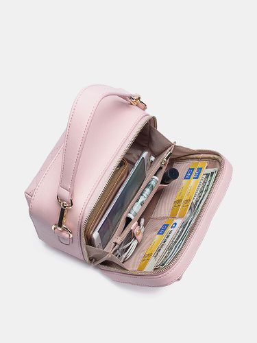 Women Argyle Handbag Multifunction Solid Crossbody Bag - Brenice - Modalova