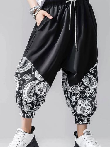 Pantalon ample à imprimé cachemire ethniques avec poches latérales - Newchic - Modalova