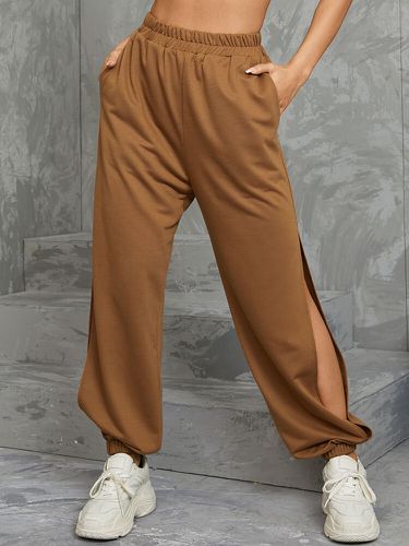 Pantalon de survêtement décontracté à taille élastique avec poche unie - Newchic - Modalova