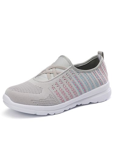 Women Breathable Knitted Comfy Slip On Casual Walking Sneakers - Newchic - Modalova