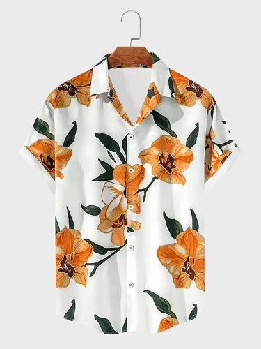 Chemises à manches courtes de vacances boutonnées à imprimé florals - Newchic - Modalova