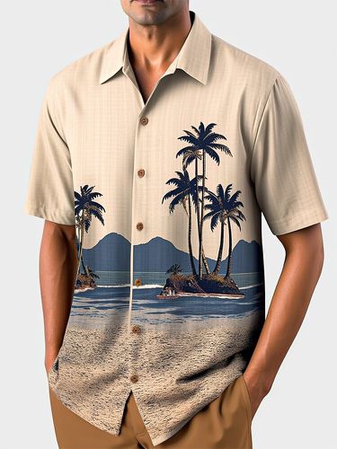Chemises à manches courtes 100 % coton avec imprimé paysage de cocotiers - ChArmkpR - Modalova
