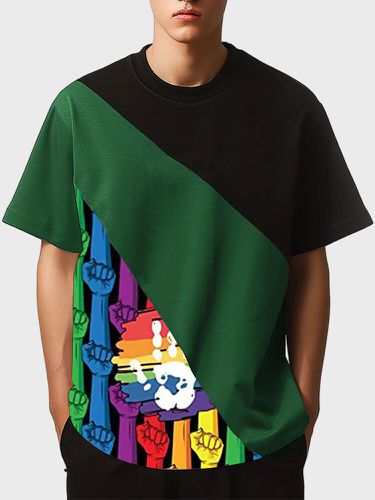 T-shirts décontractés à manches courtes et col rond imprimés à la mains Colorful - Newchic - Modalova