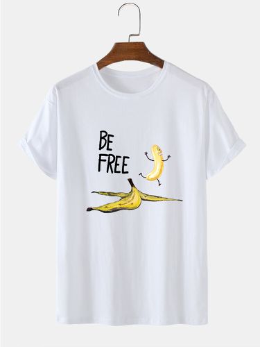 T-shirts à manches courtes 100% coton imprimé banane drôles - Newchic - Modalova