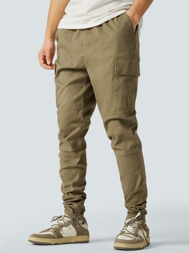 Pantalon cargo de couleur unie avec coutures zippéess - KOYYE - Modalova