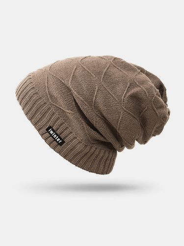 S hiver tricoté plus épais Plus Plush bonnet chapeaux en plein air décontracté chaud haute extensible bas chapeau - Newchic - Modalova