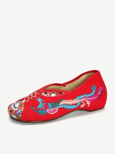 Chaussures Brodées Phénix Plates Vintages De Vieux Pékin - Newchic - Modalova
