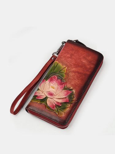 Portefeuille portefeuille multifonction en cuir véritable vintage - Socofy-1 - Modalova