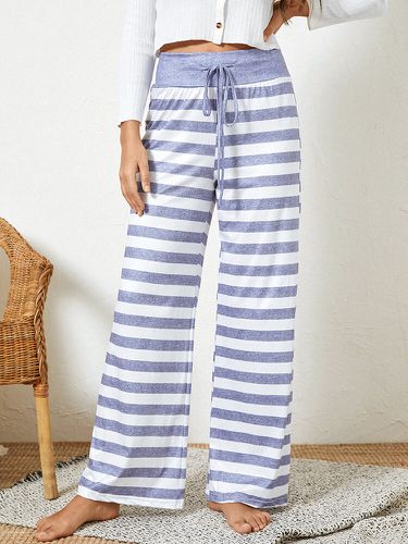 S Plus Taille Rayé Style Bref Cordon Taille Lâche Quotidien Maison Pyjama Pantalon - Newchic - Modalova
