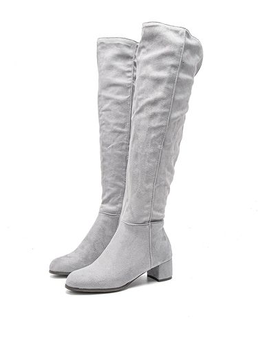 Plus Size Comfy Side-zip Pointu Toe Womens Elegant Over The Knee Boots - Newchic - Modalova