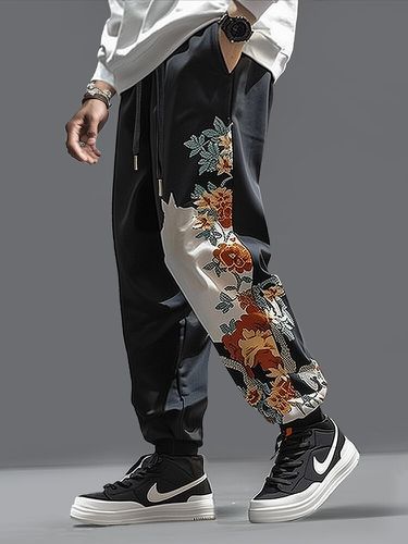 Pantalon ample à taille avec cordon de serrage et imprimé florals avec poche - Newchic - Modalova
