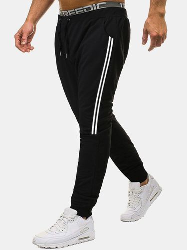 Pantalon de jogging décontracté en coton à rayures latéraless - Newchic - Modalova