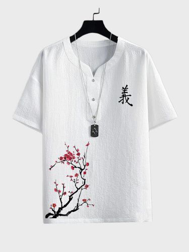 T-shirts à manches courtes à imprimé chinois prune Bossoms - ChArmkpR - Modalova