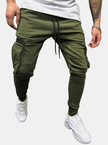 Pantalon de jogging décontracté solide à la taille avec cordon de serrages - Newchic - Modalova