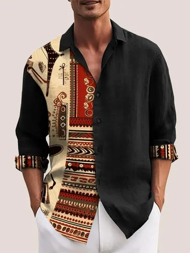 Chemises à manches longues en patchwork à motif géométriques - ChArmkpR - Modalova