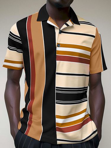 Chemises de golf à manches courtes en patchwork géométriques - Newchic - Modalova