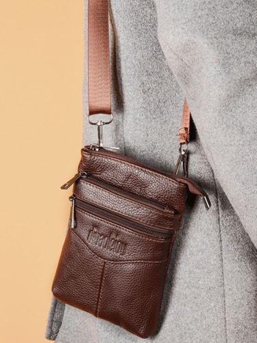 Men Genuine Leather Multi-carry Crossbody Bag Waist Bag Belt Bag - Newchic - Modalova