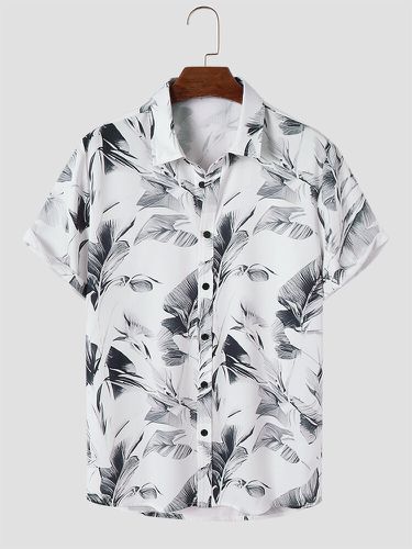 Chemises à manches courtess, imprimé plantes tropicales, revers, vacances hawaïennes - ChArmkpR - Modalova