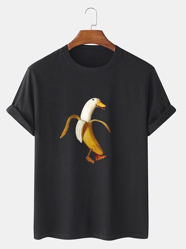 T-shirts à manches courtes 100 % coton à imprimé banane et canard drôles - Newchic - Modalova
