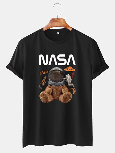 T-shirt décontracté ample à manches courtes à col rond NASA Space Bears - Mensclo - Modalova