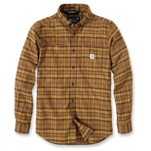 S Chemise en flanelle - rugged flex™ relaxed fit midweight flannel long-sleeve plaid shirt - Brun - 2XL - Carhartt - Modalova