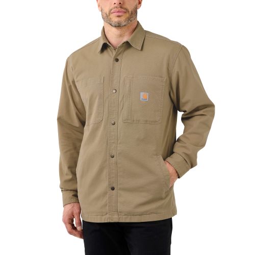 S Veste - rugged flex™ relaxed fit canvas fleece-lined snap-front shirt jac - Beige - 2XL - Carhartt - Modalova