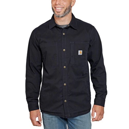 Canvas fleece-lined snap-front shirt jac - Noir - 2XL" - Carhartt - Modalova