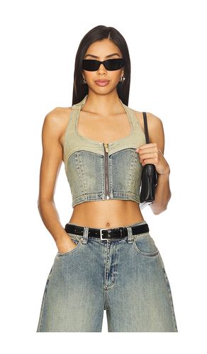Roxie Denim Halter Top in . Size M, S, XS - Abrand - Modalova