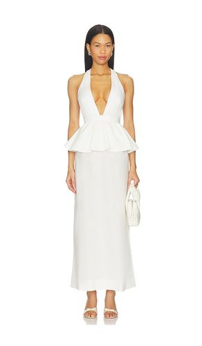 ROBE MAXI PÉPLUM SOLID DEEP-V en . Taille XS. Also en M - ADRIANA DEGREAS - Modalova