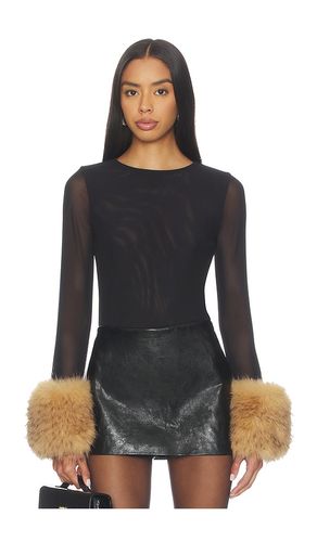 Delaina Crop Top With Removeable Faux Fur Cuff en . Taille M. Also en L - Alice + Olivia - Modalova