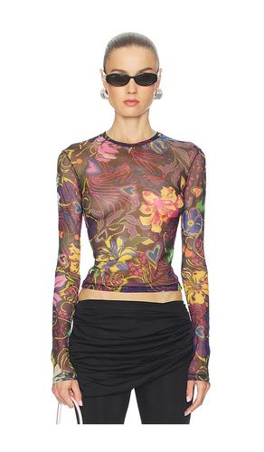 Hotfix Printed Tulle Long Sleeve Top en . Taille M. Also en S, XS - AREA - Modalova