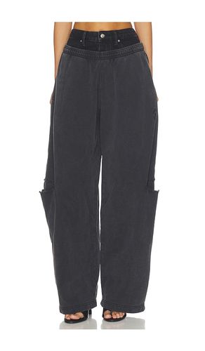 PANTALON SWEAT PRESTYLED SLASHED WITH DENIM WAISTBAND en . Taille 26. Also en - Alexander Wang - Modalova