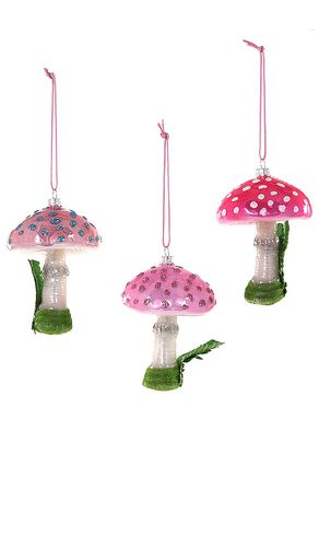 DÉCORATION MAGICAL MUSHROOM ORNAMENTS SET OF 3 in - Cody Foster & Co - Modalova