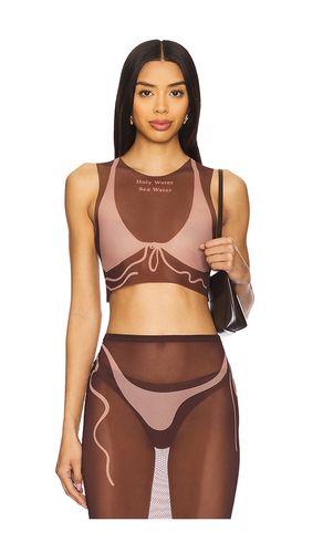 TOP CROPPED TAN LINES MESH in . Size S - Di Petsa - Modalova