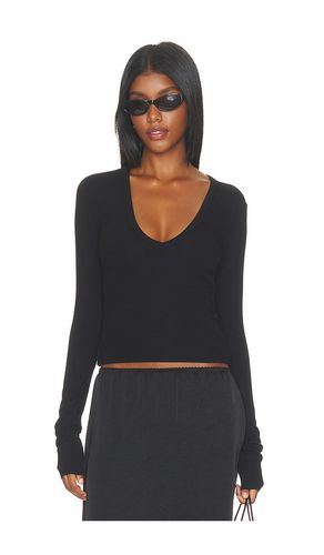 TOP À MANCHES LONGUES ET COL EN V EN MAILLE CÔTELÉE en . Taille XS. Also en S - Eterne - Modalova