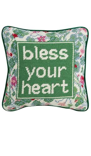 OREILLER BRODERIE BLESS YOUR HEART NEEDLEPOINT PILLOW in - Furbish Studio - Modalova