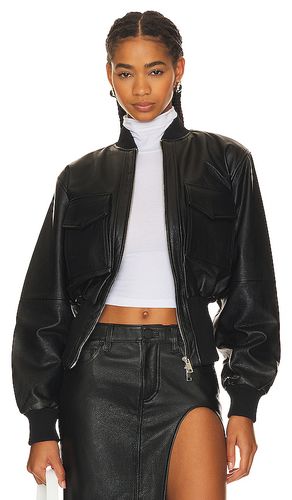 The Cropped Leather Bomber in . Size L, S, XS - GRLFRND - Modalova